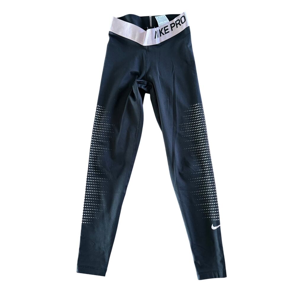 Nike Pro Small Black Dri-FIT Compression Leggings Perforated Detail - Picture 3 of 6